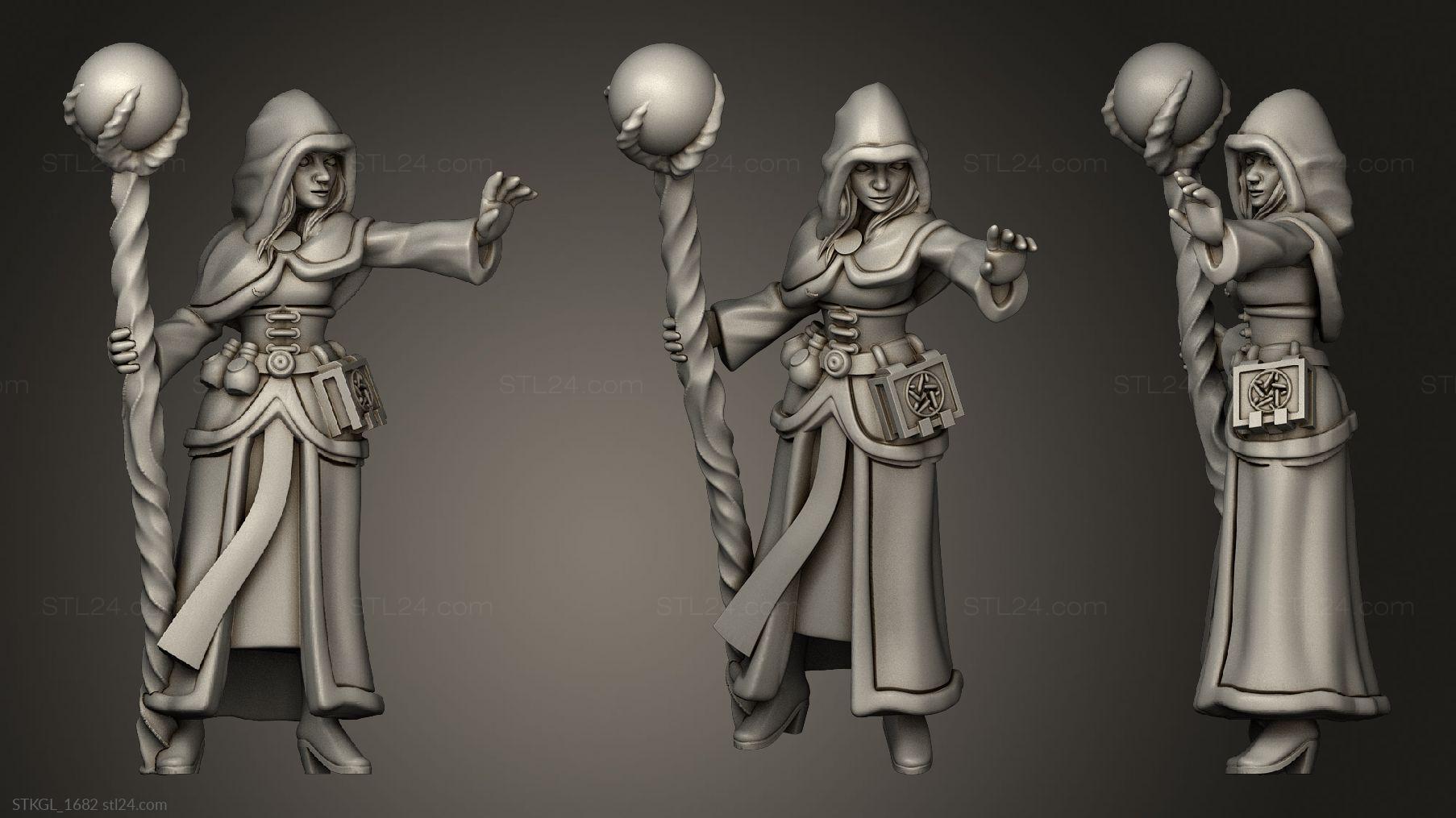 Figurines of girls - Witch, STKGL_1682. 3D stl model for CNC